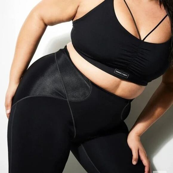 Savage X Fenty Pants - Savage Fenty High Waisted Curve Alert Leggings Black Plus Size 1X